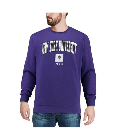 Men's Purple NYU Violets Arch and Logo Crew Neck Sweatshirt $25.20 Sweatshirt