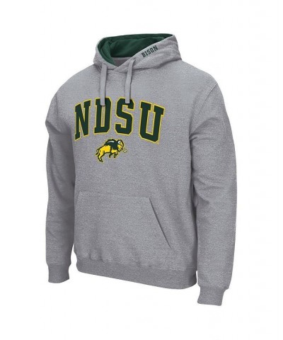 Men's Heathered Gray NDSU Bison Arch and Logo Pullover Hoodie $32.99 Sweatshirt