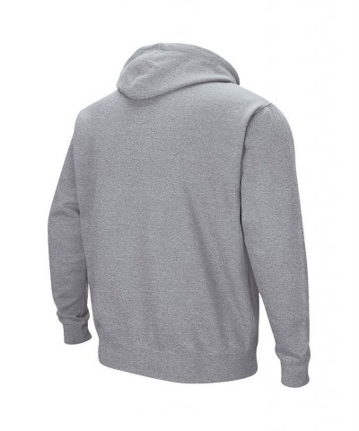 Men's Heathered Gray NDSU Bison Arch and Logo Pullover Hoodie $32.99 Sweatshirt