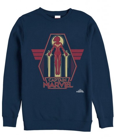 Marvel Men's Captain Marvel Take Flight Silhouette, Crewneck Fleece Blue $26.40 Sweatshirt