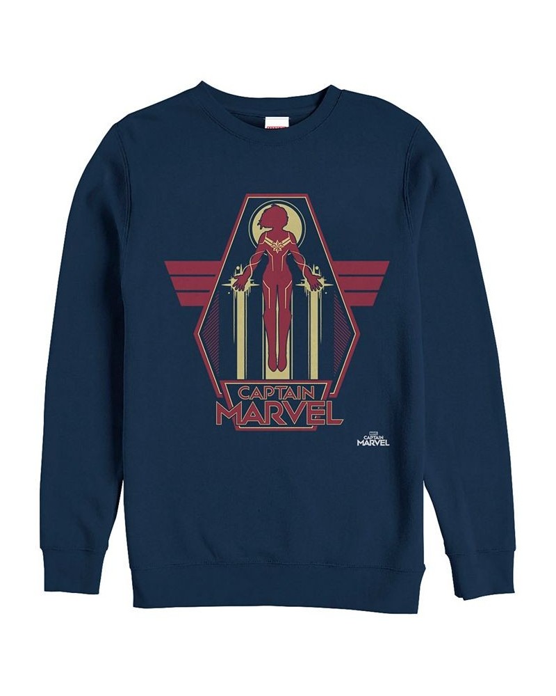 Marvel Men's Captain Marvel Take Flight Silhouette, Crewneck Fleece Blue $26.40 Sweatshirt