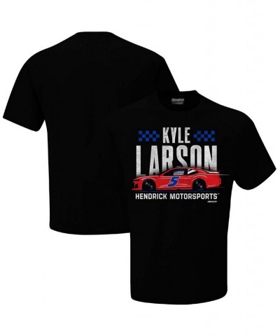 Men's Black Kyle Larson Car Graphic T-shirt $16.10 T-Shirts