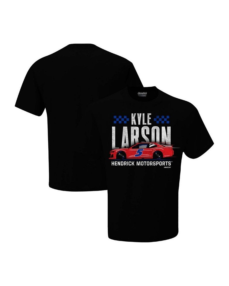 Men's Black Kyle Larson Car Graphic T-shirt $16.10 T-Shirts