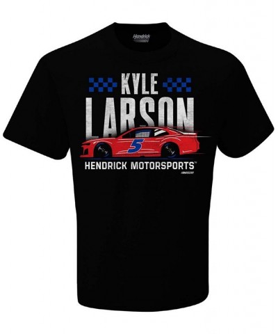 Men's Black Kyle Larson Car Graphic T-shirt $16.10 T-Shirts