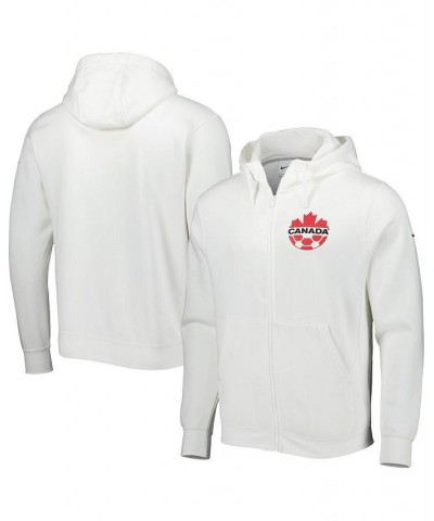 Men's White Canada Soccer Club Fleece Full-Zip Hoodie $46.79 Sweatshirt