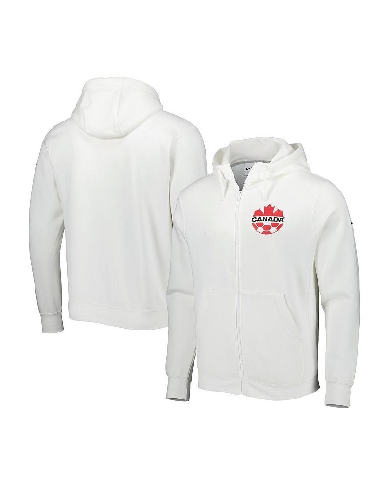 Men's White Canada Soccer Club Fleece Full-Zip Hoodie $46.79 Sweatshirt