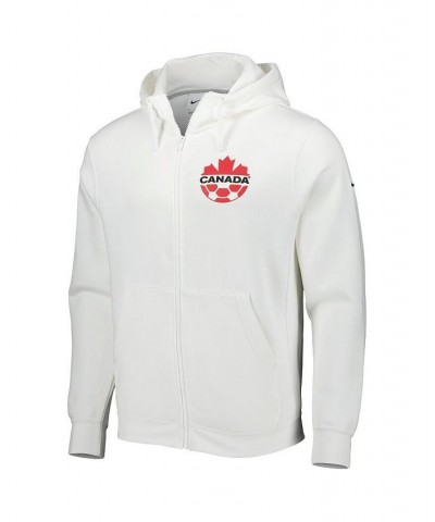 Men's White Canada Soccer Club Fleece Full-Zip Hoodie $46.79 Sweatshirt