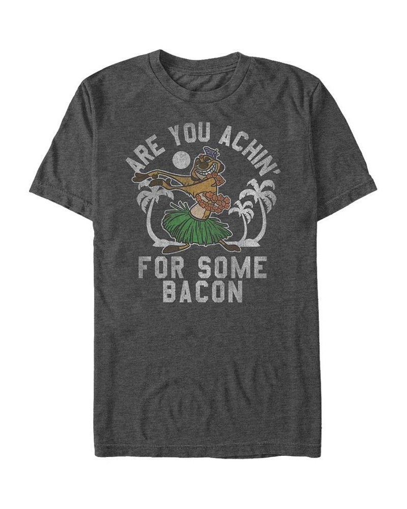 Disney Men's Lion King Timon Achin' Bacon Short Sleeve T-Shirt Gray $15.75 T-Shirts