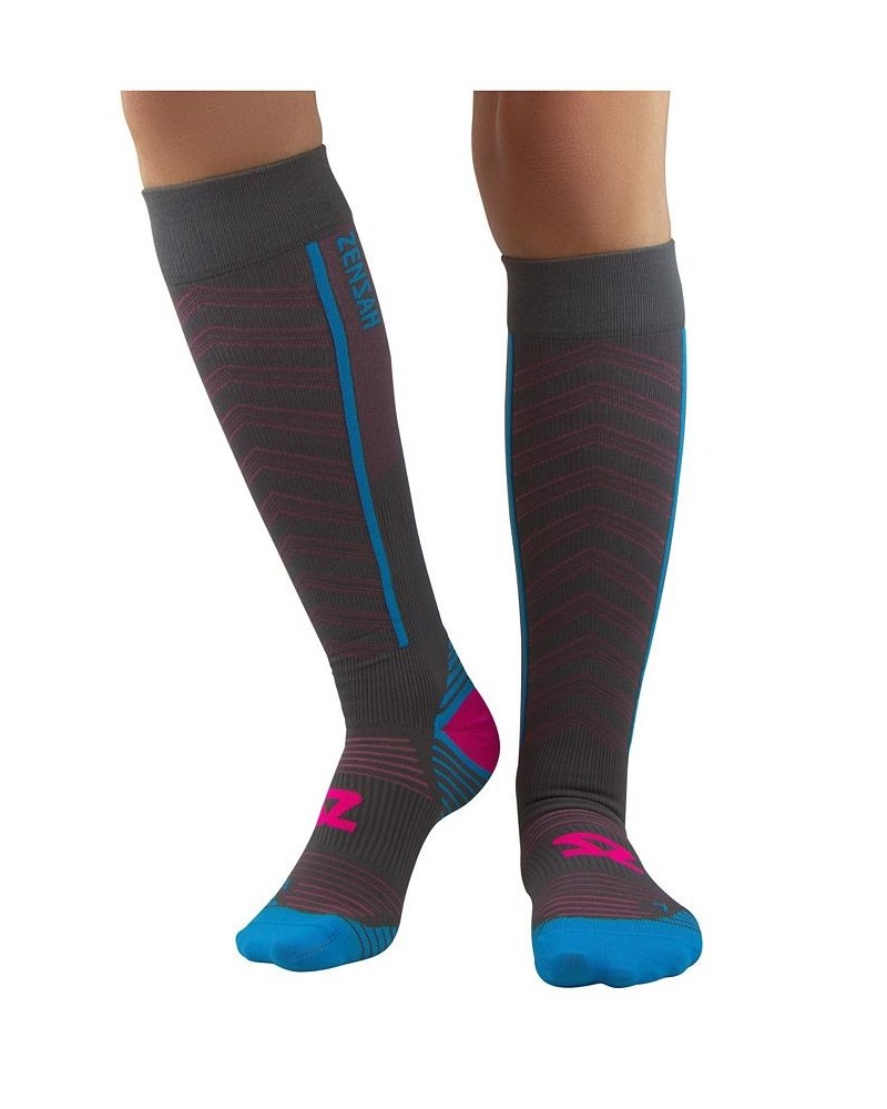 Men's Featherweight Compression Socks Slate, Neon Pink $30.00 Socks