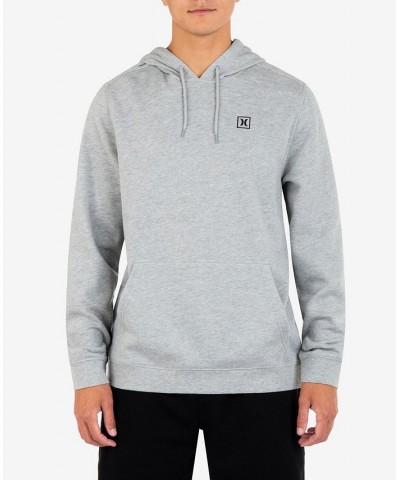 Men's Icon Boxed Pullover Hooded Sweatshirt Gray $17.25 Sweatshirt