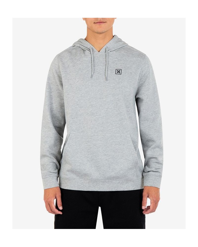 Men's Icon Boxed Pullover Hooded Sweatshirt Gray $17.25 Sweatshirt