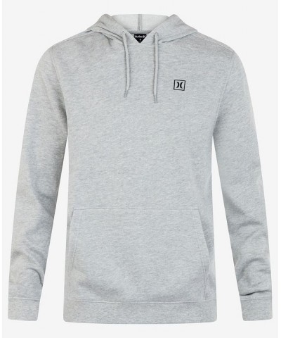 Men's Icon Boxed Pullover Hooded Sweatshirt Gray $17.25 Sweatshirt