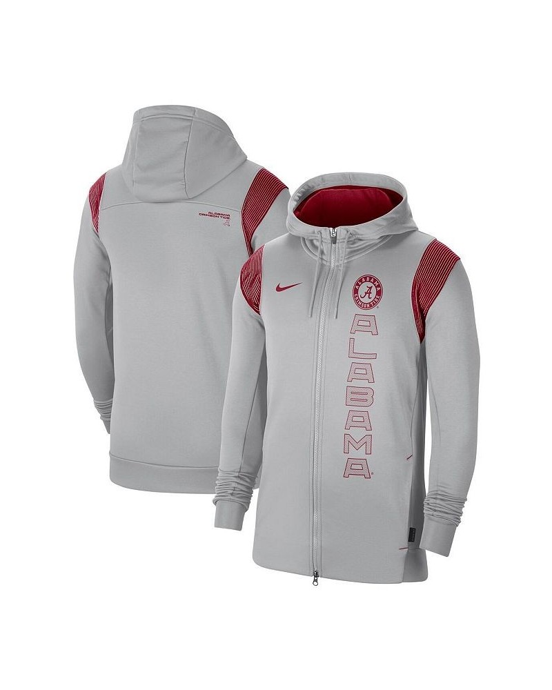 Men's Gray Alabama Crimson Tide 2021 Sideline Performance Full-Zip Hoodie $30.80 Sweatshirt