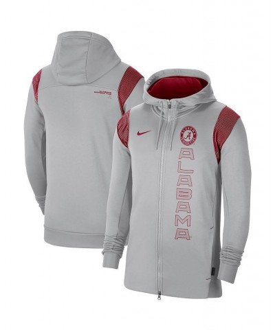 Men's Gray Alabama Crimson Tide 2021 Sideline Performance Full-Zip Hoodie $30.80 Sweatshirt