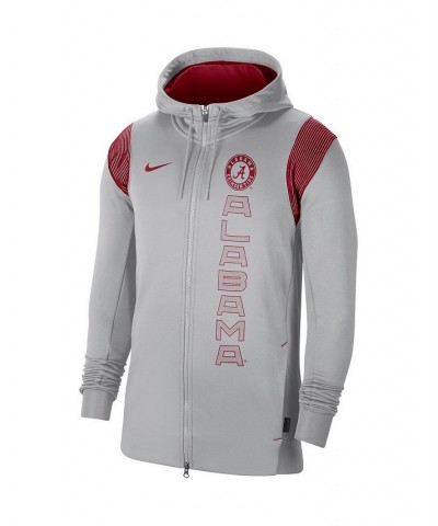 Men's Gray Alabama Crimson Tide 2021 Sideline Performance Full-Zip Hoodie $30.80 Sweatshirt