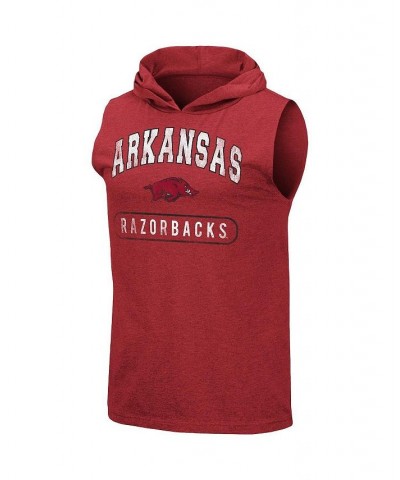 Men's Heathered Cardinal Arkansas Razorbacks Varsity Hoodie Tank Top $21.59 T-Shirts