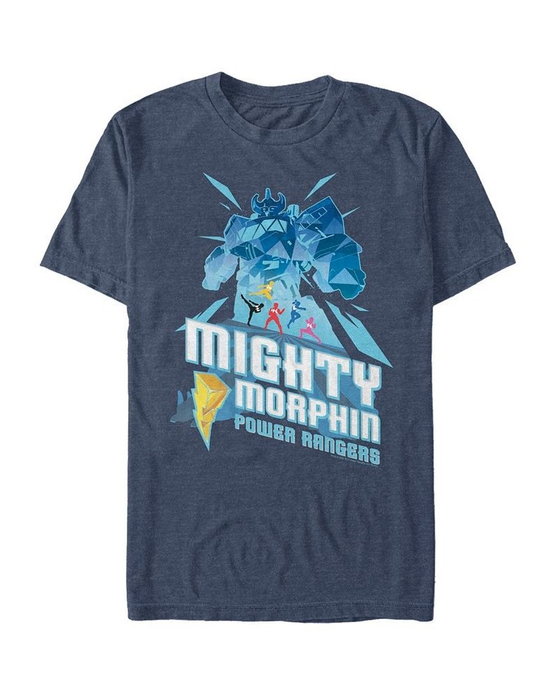 Men's Mighty Morphin Short Sleeve Crew T-shirt Blue $19.94 T-Shirts