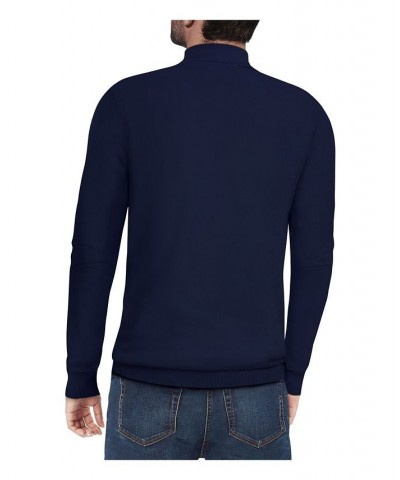 Men's Basic Mock Neck Midweight Pullover Sweater Navy $35.10 Sweaters