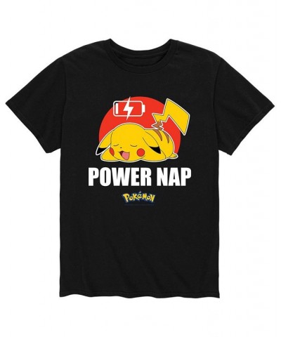 Men's Pokemon Power Nap T-shirt Black $15.75 T-Shirts