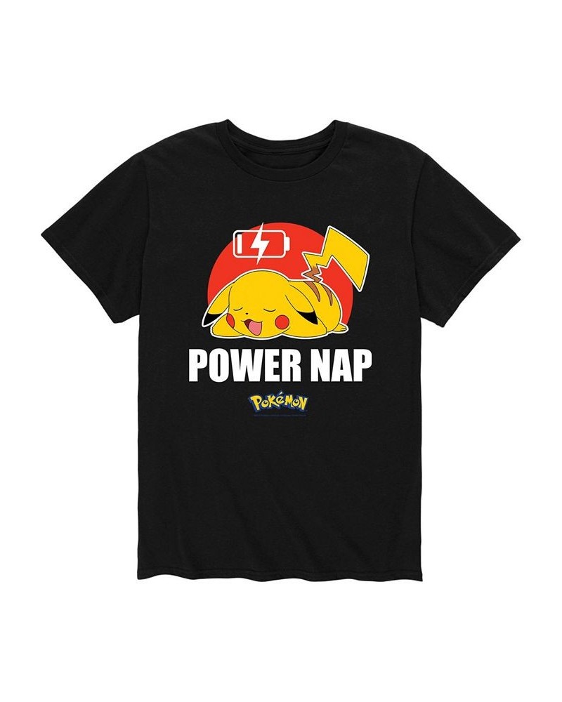 Men's Pokemon Power Nap T-shirt Black $15.75 T-Shirts