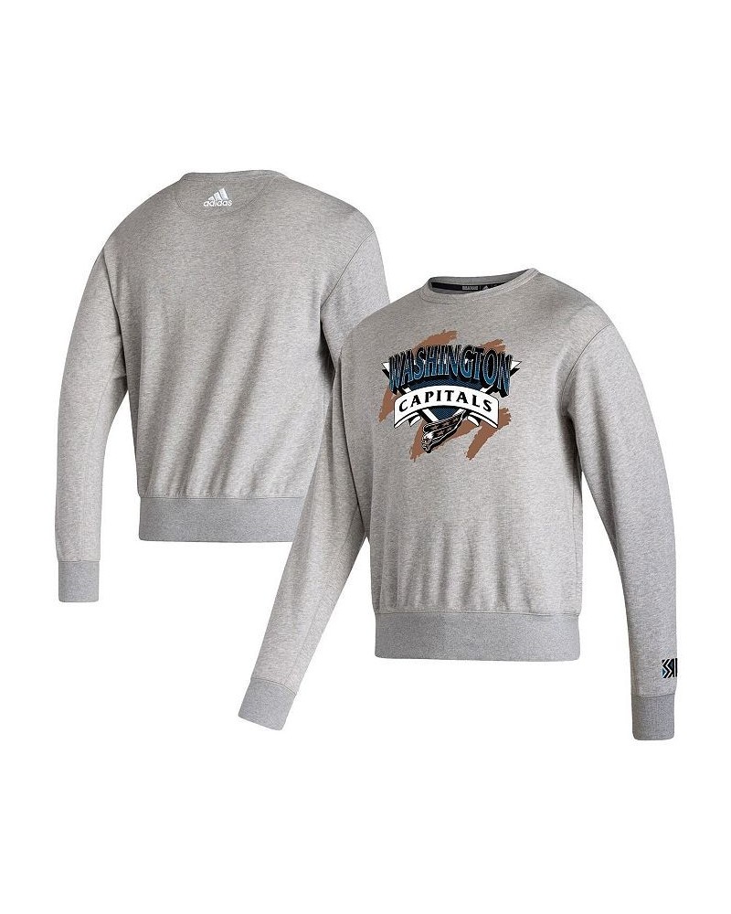 Men's Gray Washington Capitals Reverse Retro 2.0 Vintage-Like Pullover Sweatshirt $40.79 Sweatshirt