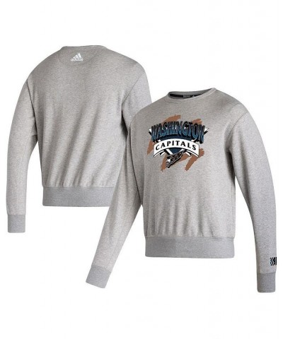 Men's Gray Washington Capitals Reverse Retro 2.0 Vintage-Like Pullover Sweatshirt $40.79 Sweatshirt