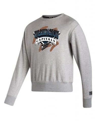 Men's Gray Washington Capitals Reverse Retro 2.0 Vintage-Like Pullover Sweatshirt $40.79 Sweatshirt