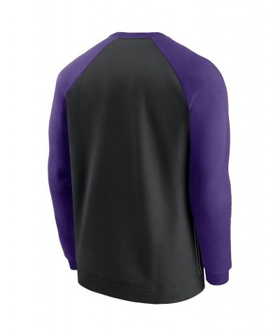 Men's Black, Purple Minnesota Vikings Historic Raglan Crew Performance Sweater $43.99 Sweaters