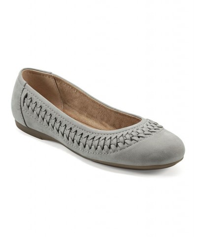 Women's Jett Woven Round Toe Slip-on Dress Flats Gray $46.53 Shoes