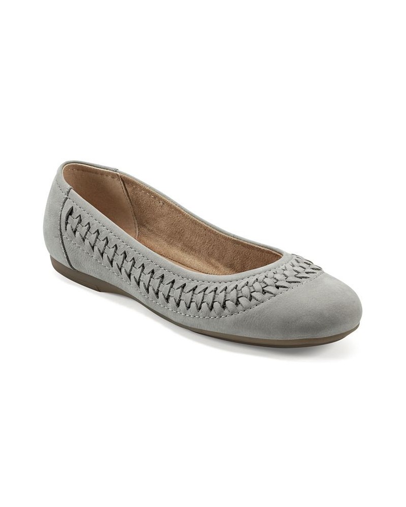 Women's Jett Woven Round Toe Slip-on Dress Flats Gray $46.53 Shoes