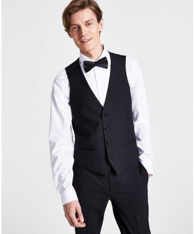 Men's Slim-Fit Faille-Trim Tuxedo Jacket, Vest & Pants Black $156.60 Suits