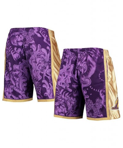 Men's Purple Los Angeles Lakers Hardwood Classics Lunar New Year Swingman Shorts $35.02 Shorts