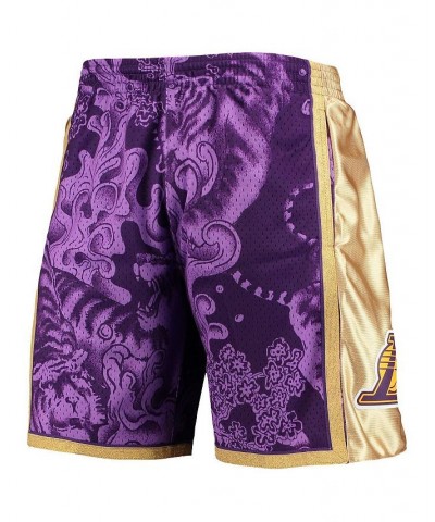 Men's Purple Los Angeles Lakers Hardwood Classics Lunar New Year Swingman Shorts $35.02 Shorts