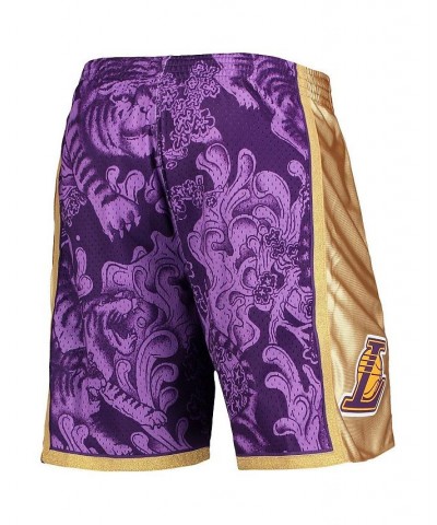 Men's Purple Los Angeles Lakers Hardwood Classics Lunar New Year Swingman Shorts $35.02 Shorts