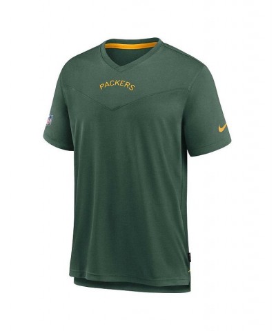 Men's Green Green Bay Packers Sideline Coaches Vintage-like Chevron Performance V-neck T-shirt $20.91 T-Shirts