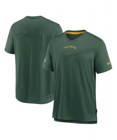 Men's Green Green Bay Packers Sideline Coaches Vintage-like Chevron Performance V-neck T-shirt $20.91 T-Shirts