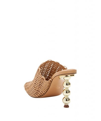 Women's The Beed Zig Zag Slip-On Mules Brown $62.58 Shoes