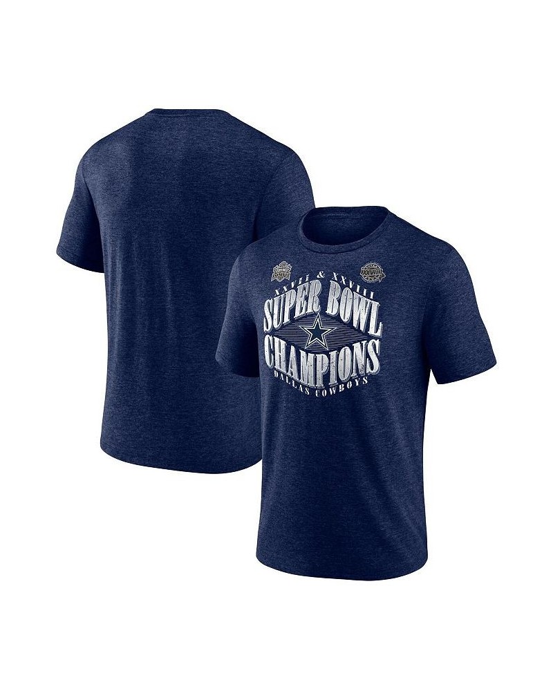 Men's Branded Heather Navy Dallas Cowboys Old Fashioned Tri-Blend T-shirt $24.74 T-Shirts