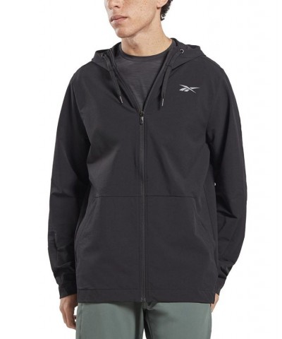 Men's Performance Woven Zip-Up Track Jacket Black $39.60 Jackets