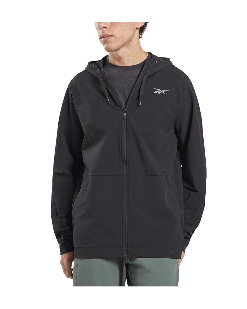 Men's Performance Woven Zip-Up Track Jacket Black $39.60 Jackets