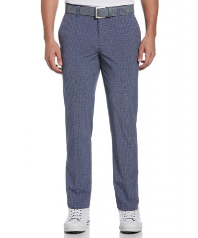 Men's Flat Front Heathered Plaid Golf Pants Blue $30.00 Pants