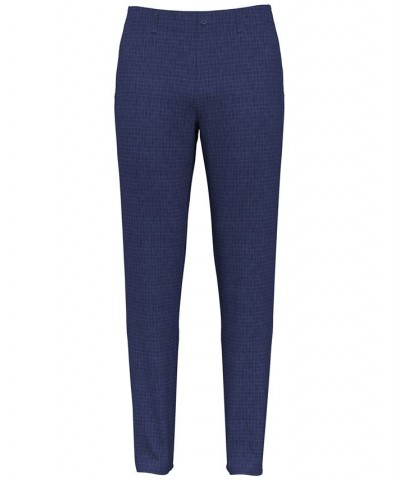 Men's Flat Front Heathered Plaid Golf Pants Blue $30.00 Pants